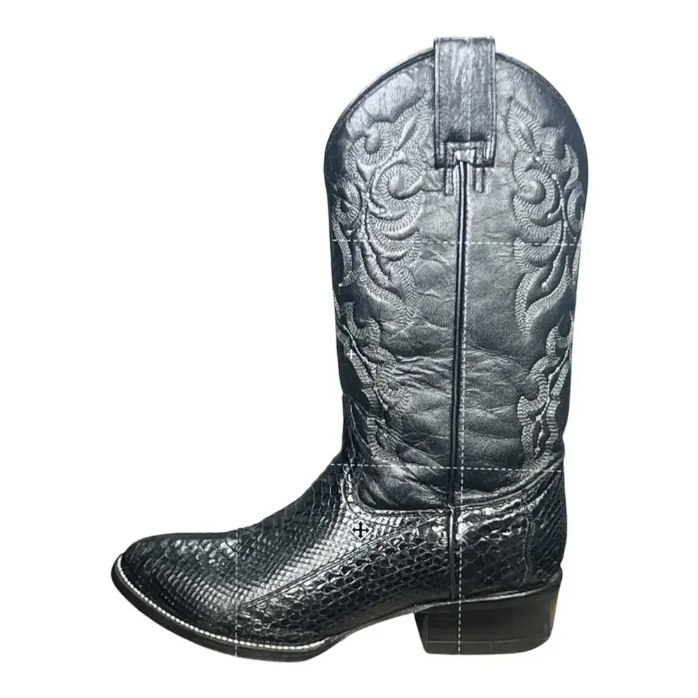 Circle G by Corral Men's Black Python Snakeskin Cowboy Boots Size 7.5 D